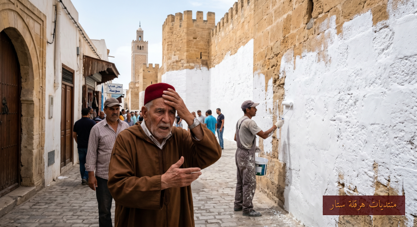 صدمة في سوسة: طلاء أسوار المدينة العتيقة بـ"الجير الأبيض" يشعل موجة غضب واسعة ويثير مخاوف على التراث العالمي