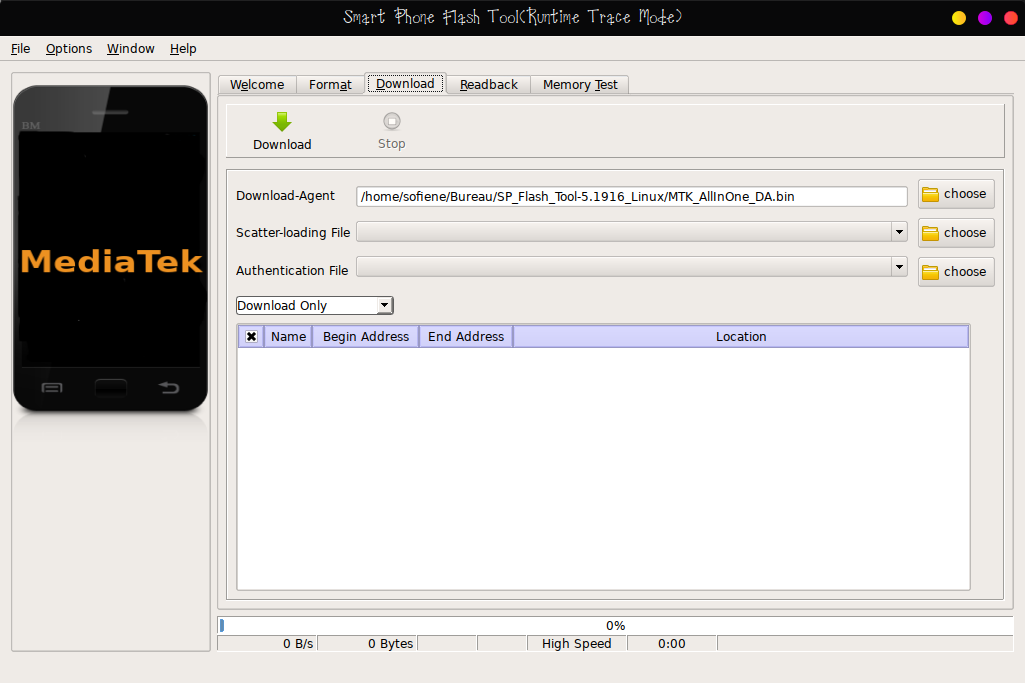 شرح تشغيل برنامج Sp FlashTool في نظام linux