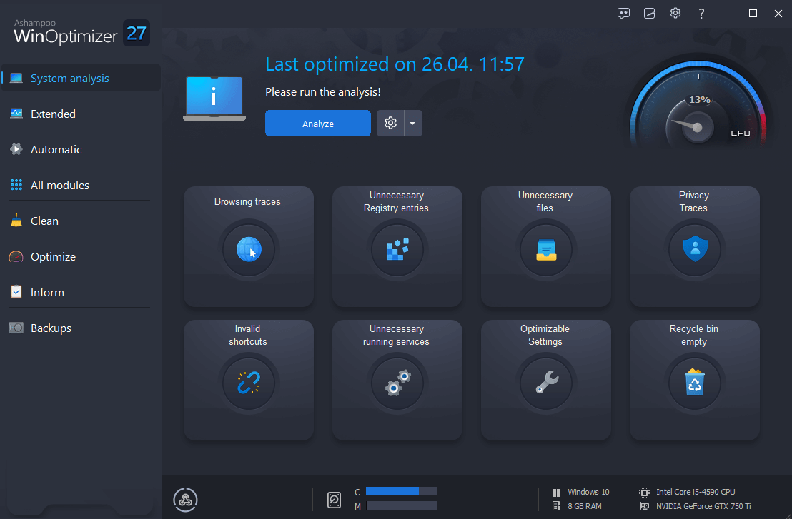 عملاق الصيانة في أحدث نسخة Ashampoo WinOptimizer 27