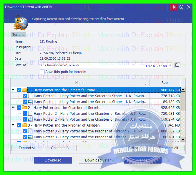 برنامج التحميل المميز Ant Download Manager Pro 2.10
