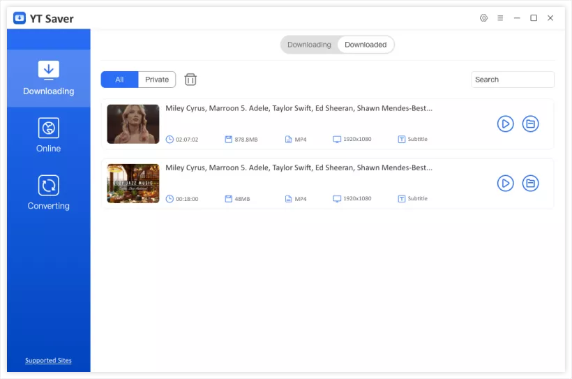 برنامج تحميل الفيديوهات والصوتيات من مختلف المواقع العالمية YT Saver Pro 107