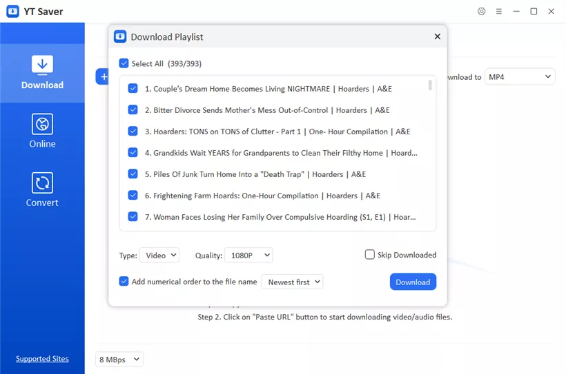 برنامج تحميل الفيديوهات والصوتيات من مختلف المواقع العالمية YT Saver Pro 107