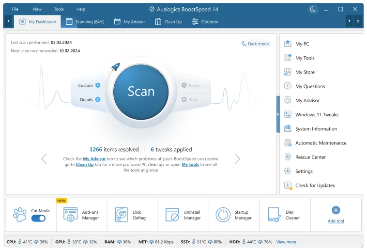 برنامج الصيانة الشامل للويندوز Auslogics BoostSpeed Pro 14